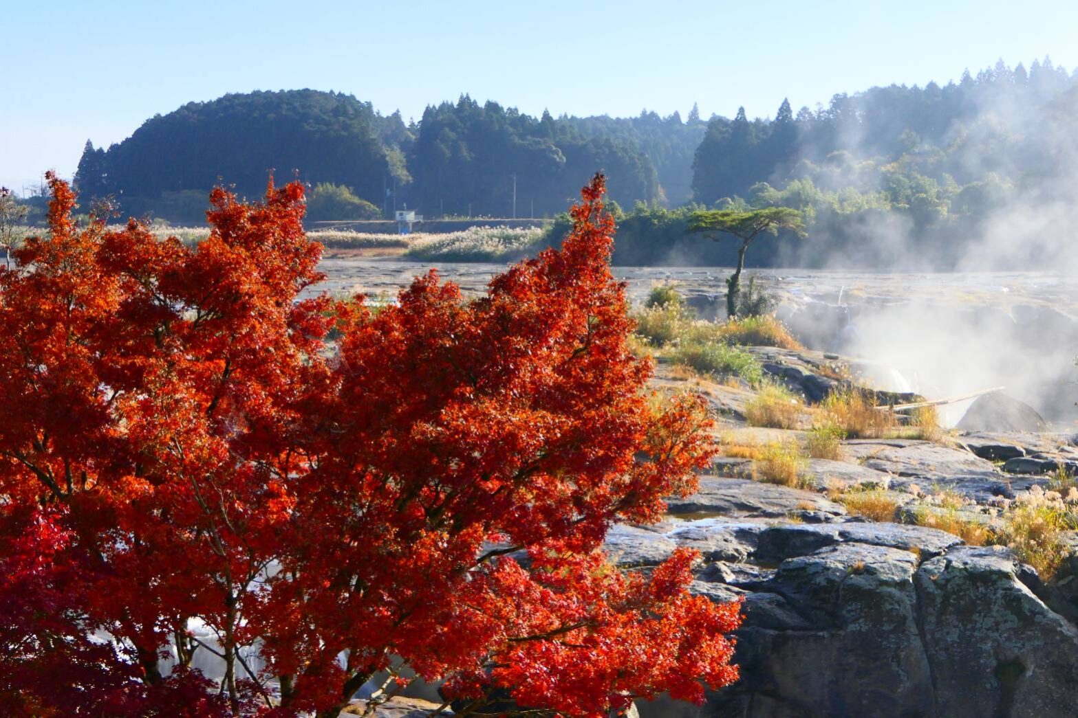東洋のナイアガラ 曽木の滝の、早朝の絶景-4