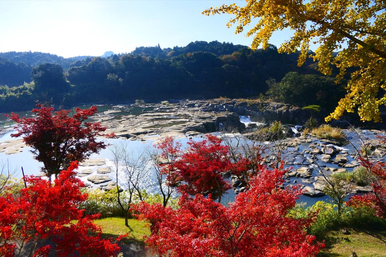東洋のナイアガラ 曽木の滝の、早朝の絶景-7