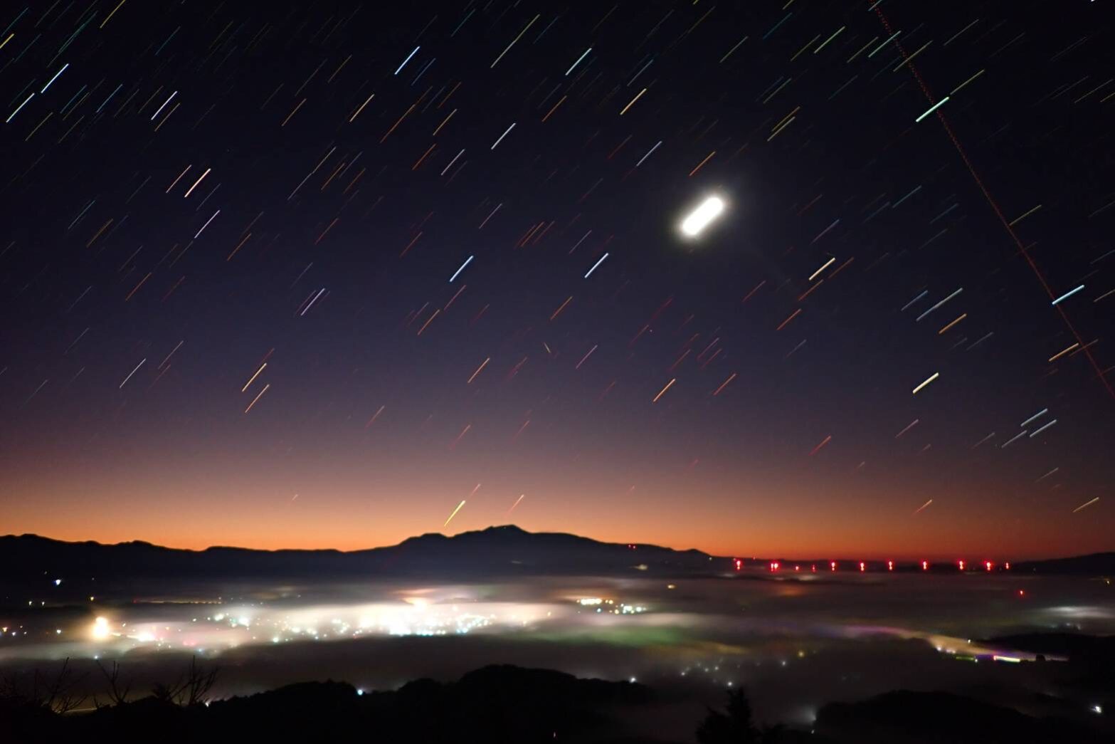 伊佐富士鳥神岡からの星降る夜景-1
