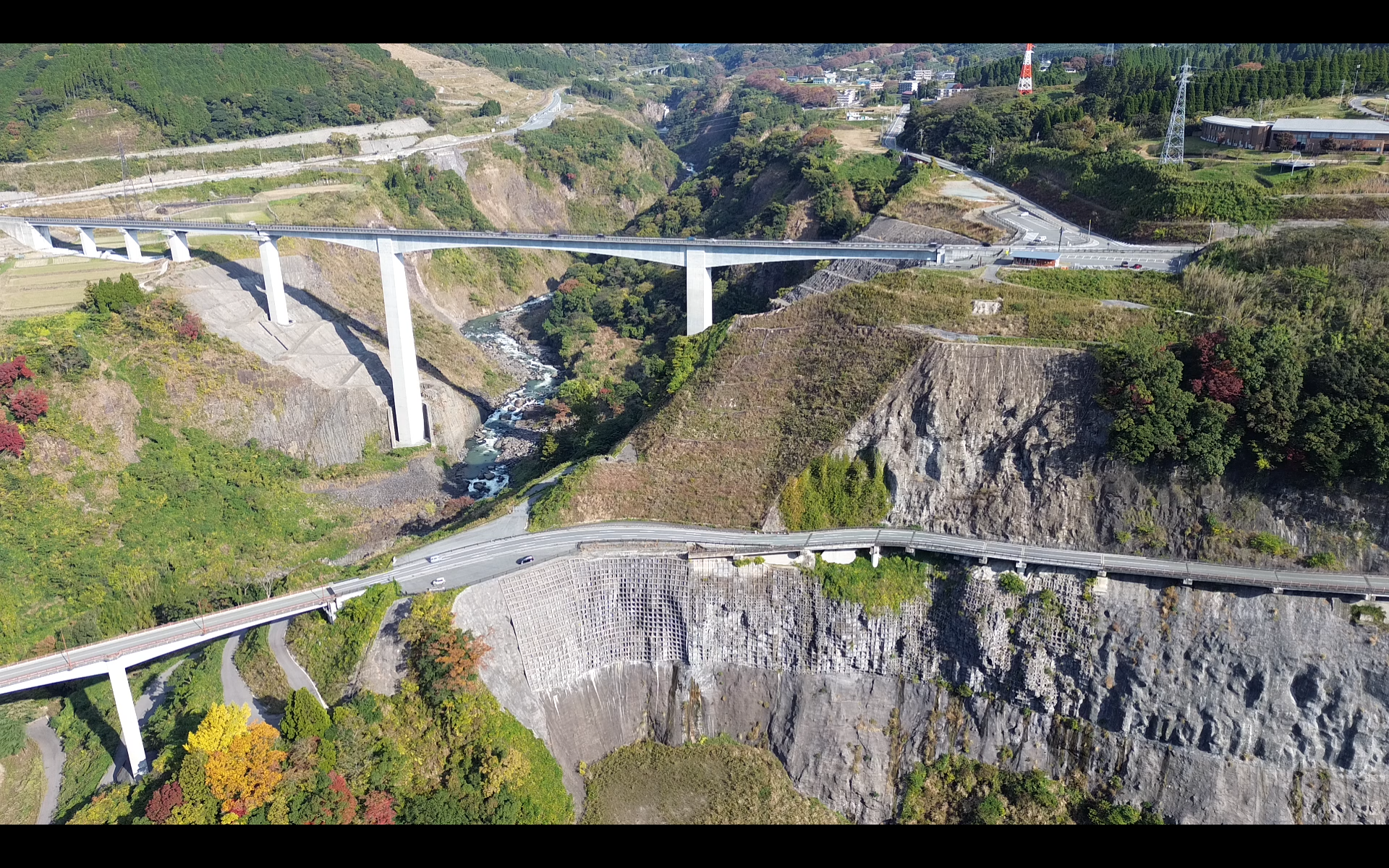 阿蘇長陽大橋と新阿蘇大橋